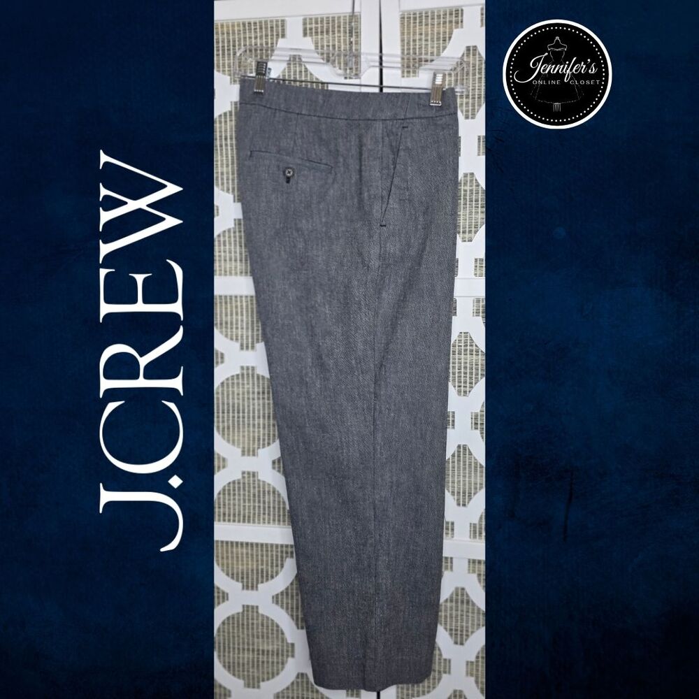 J.Crew Women's E8981 Blue Heavy Chambray Cropped Pants Size 12